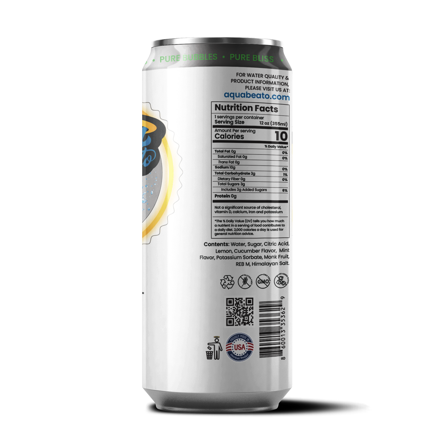 Aqua Beato Cucumber Mint Sparkling Water
